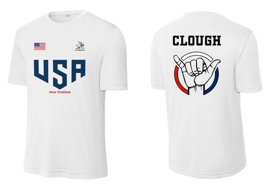 Clough USA Shirt - 100% Polyester Short Sleeve Performance T-Shirt